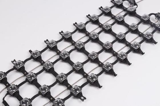 Outdoor Waterproof IP67 DC24V DMX512 P62.5 RGB Flexible Led Mesh Curtain