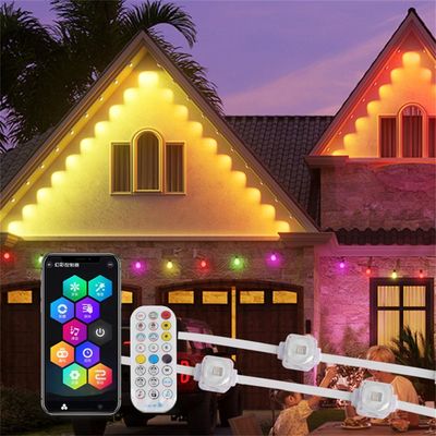 PC Shell Outdoor Eaves Lights IP67 WIFI Control 20*12.5mm DC12V/24V App RGB Permanent Lights for Outdoor