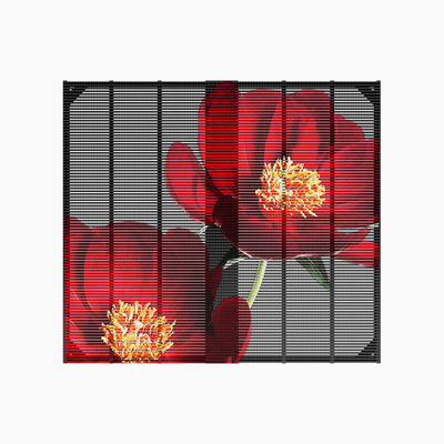 800W/m2 Maximum Power Transparent Glass LED Grille Screen for Indoor Outdoor Full Color Electronic Advertising
