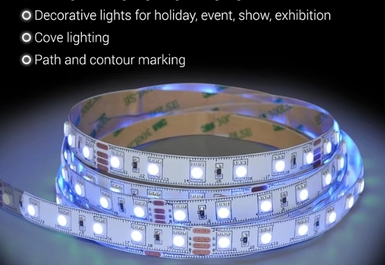 Factory Wholesale Price DC12V 60leds RGB Full Color IP65 SMD3535 Super Brightness Led Strip Light