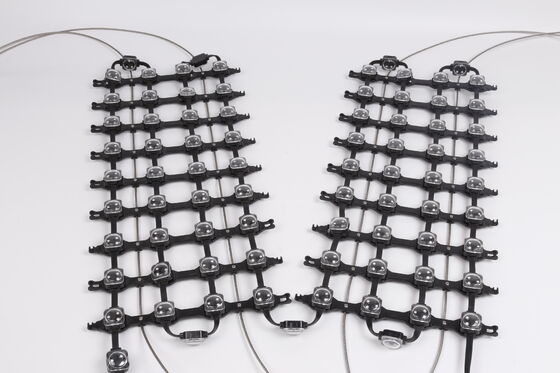 Wind Resistant P62.5 RGB LED Mesh Curtain Screen IP67 Waterproof Outdoor Building Facade Video Wall Display