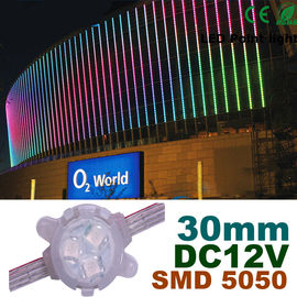 30mm DC12V आरजीबी एलईडी पिक्सेल मॉड्यूल भवन सजावट के लिए पूर्ण रंग