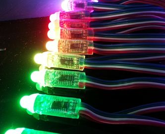 DMX512 नियंत्रण के साथ 12 मिमी डीसी 5 वी आरजीबी पूर्ण रंग एलईडी पिक्सेल लाइट आउटडोर