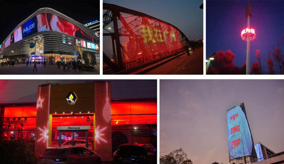 DMX512 Control SMD5050 LED Colorful Mesh Video Display for Advertising Screen