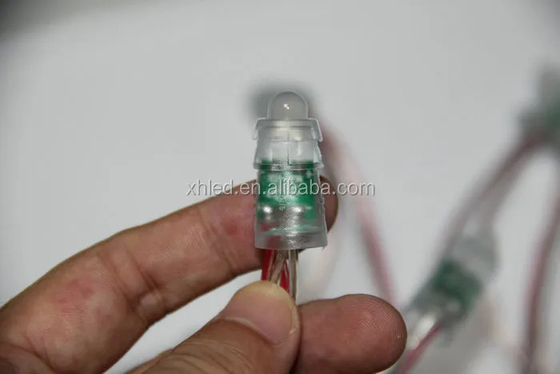 क्रिसमस ट्री के लिए DC12V 0.2W IP67 LED पिक्सेल लाइट सिंगल कलर 9mm एक्सपोज़्ड स्ट्रिंग