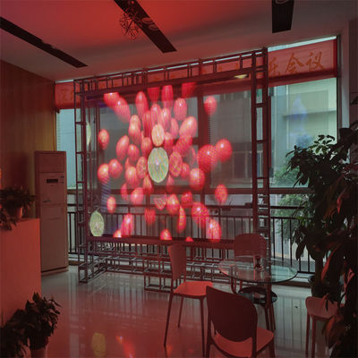RGB Color LED Transparent Film Screen Indoor / Outdoor Display Video Screen