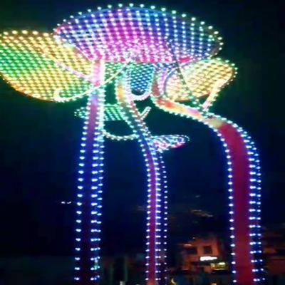 IP67 वाटरप्रूफ एलईडी लाइट मॉड्यूल प्रोग्रामेबल आरजीबी एलईडी पॉइंट लाइट लैंडमार्क सजावट परियोजनाओं के लिए लंबी दूरी के संकेत संचरण