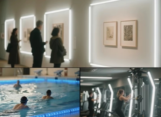 सीओबी हाई ल्यूमेन हाई ब्राइटनेस 5V 12V 24V 220V 2700k-6500k एलईडी स्ट्रिप लाइट होम होटल ऑफिस के लिए एलईडी टेप लाइट