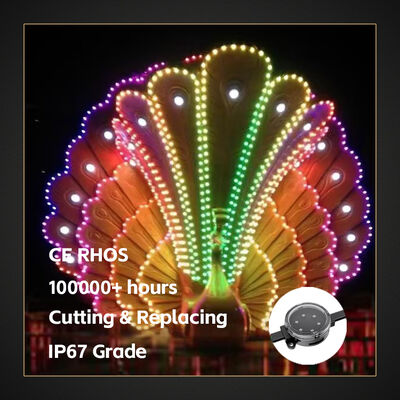 40 मिमी IP67 एलईडी पॉइंट लाइट सोर्स वाटरप्रूफ पिक्सेल लाइट स्मार्ट कंट्रोल प्रोग्राम करने योग्य आरजीबी बिल्डिंग फेसडेड ब्रिज लैंडस्केप डेकोरेशन लाइटिंग