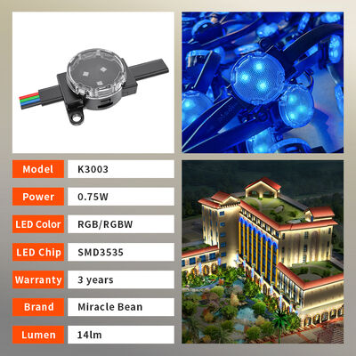 30mm IP67 Waterproof RGB Pixel Point Light with DMX512 Control for Building Outlines and Media Displays